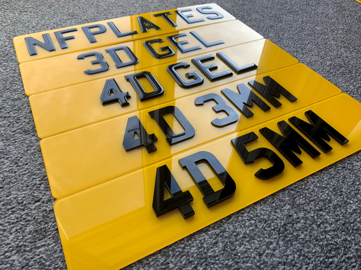 3D & 4D number plates - samples