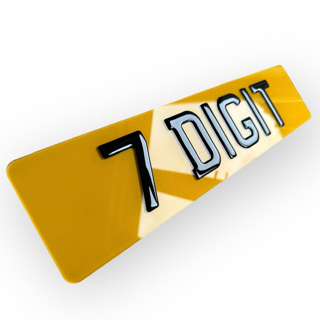 Short 18 Inch Number Plates (7 Digits Perfect Fit)