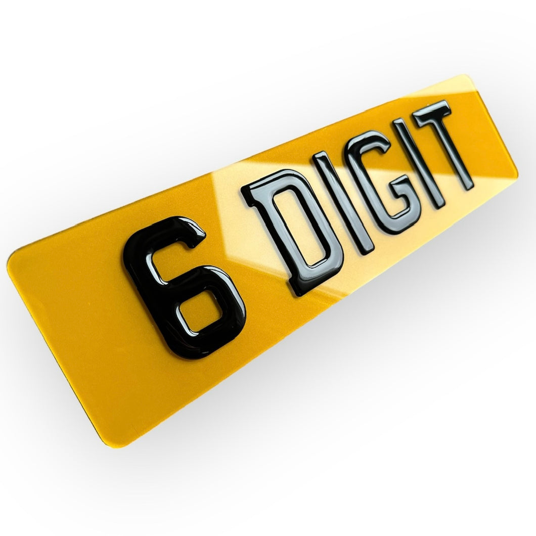 Short 16 Inch Number Plates (6 Digits)